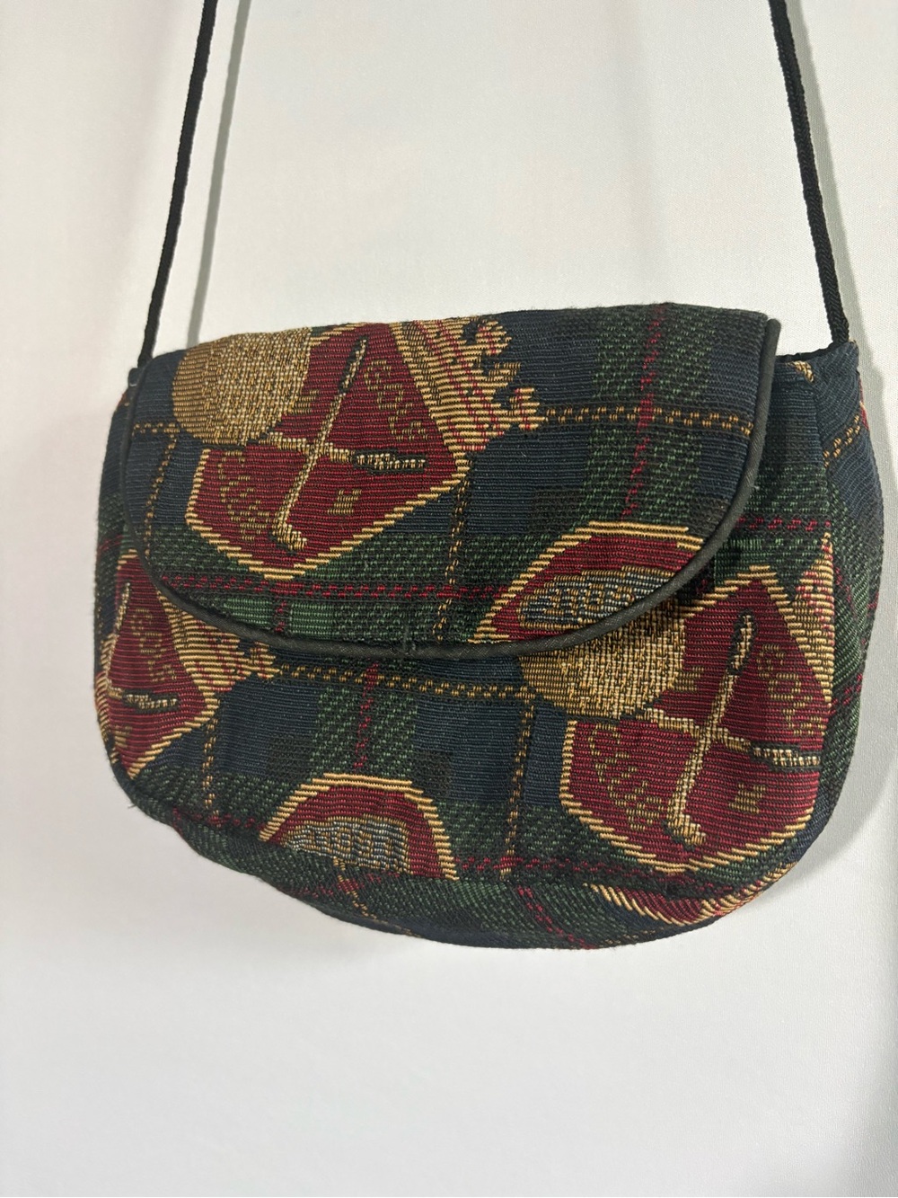 Vintage Tapestry "Golf Club" Crossbody Purse